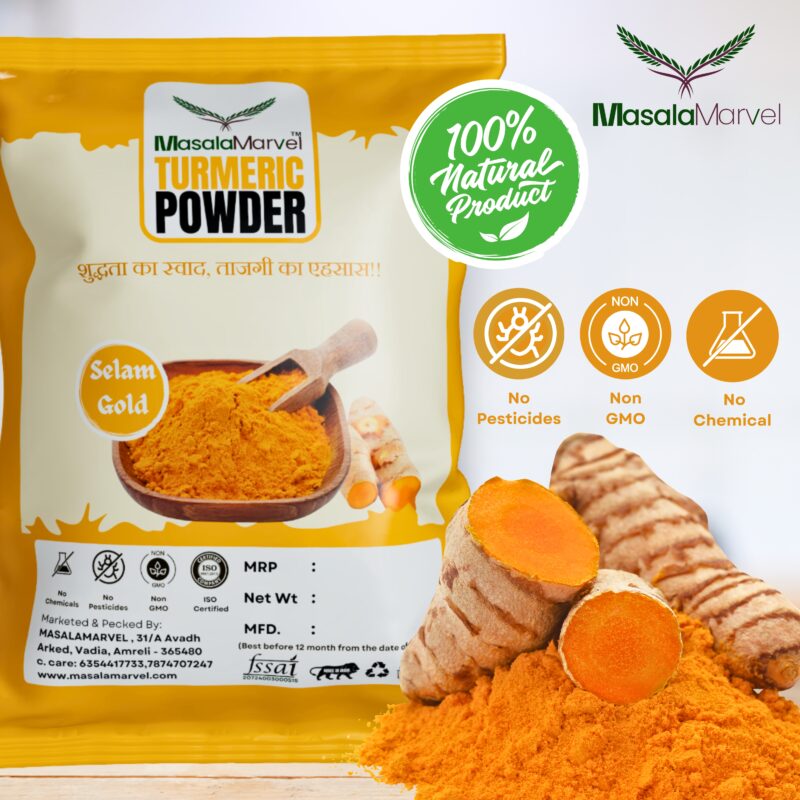 Masala Marvel Turmeric Powder - 500gm | Selam Gold | Pure & Aromatic Haldi - Image 3