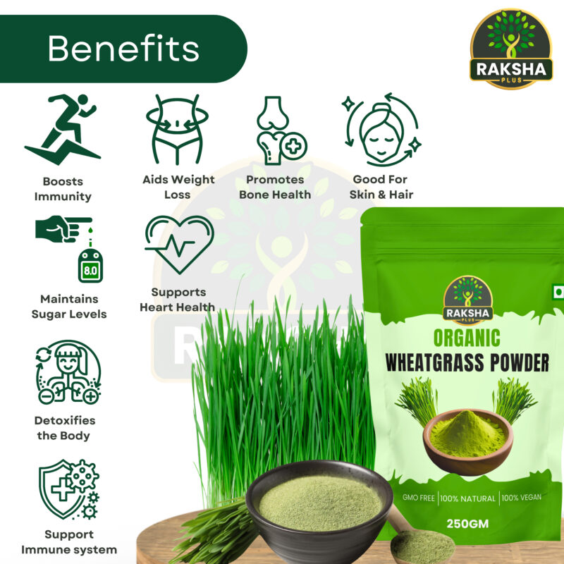 Raksha Plus Wheatgrass Powder-250gm - Image 4