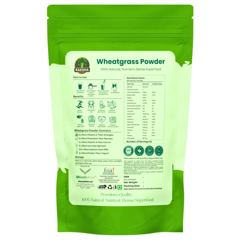 Raksha Plus Wheatgrass Powder-250gm - Image 3