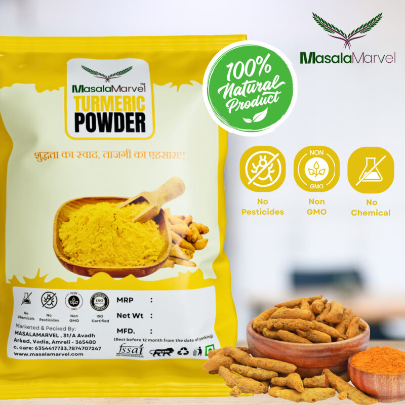 Masala Marvel Turmeric Powder - 500gm | Pure & Aromatic Haldi - Image 3