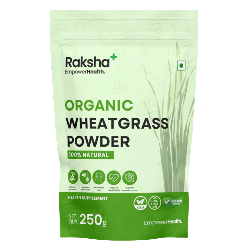 raksha plus organic wheatgrass powder