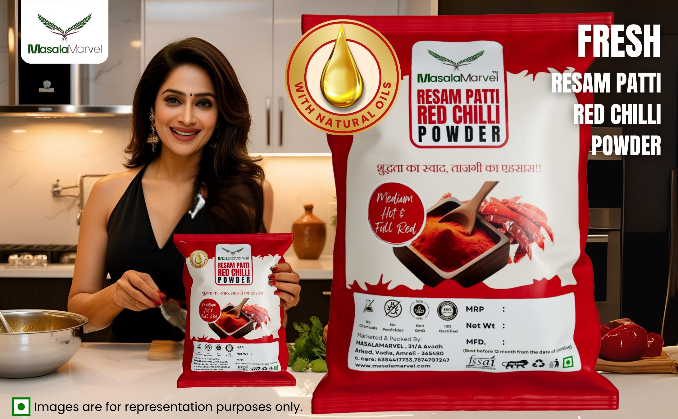 Red chilli Powder Resham patti