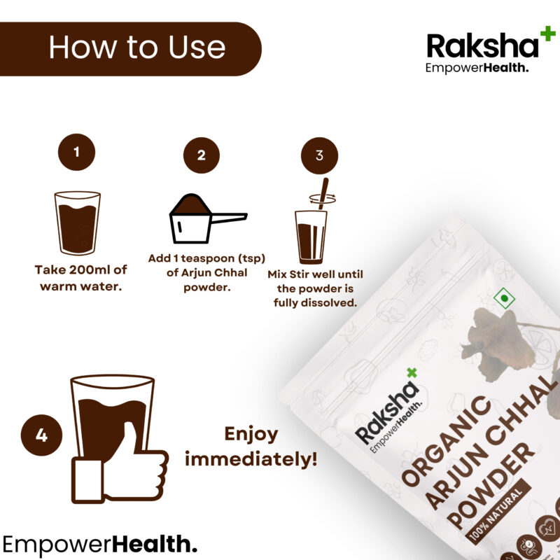 raksha plus organic arjun chaal powder 500gm - image 4