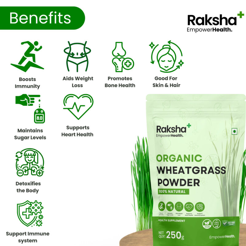 raksha plus organic wheatgrass powder - image 2