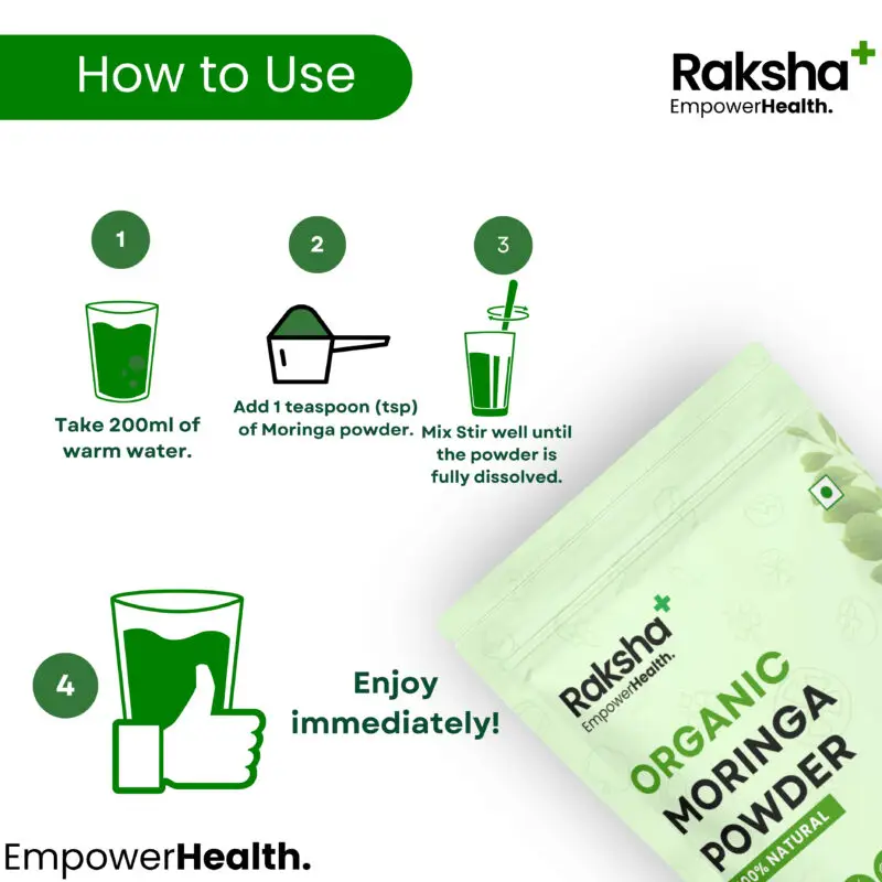 raksha plus organic moringa powder - image 2